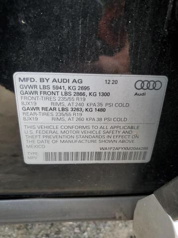 WA1F2AFYXM2044289 - 2021 AUDI Q5 PRESTIGE BLACK photo 12