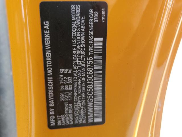 WMWWG5C58J3C68756 - 2018 MINI COOPER ORANGE photo 13