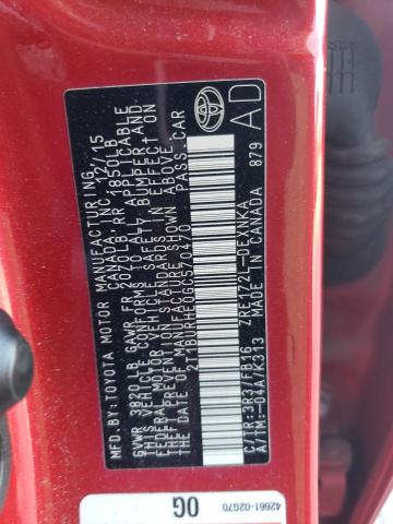 2T1BURHE0GC570470 - 2016 TOYOTA COROLLA L RED photo 12