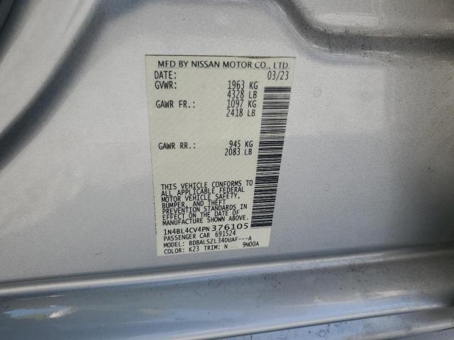 1N4BL4CV4PN376105 - 2023 NISSAN ALTIMA SR Silber Foto 12