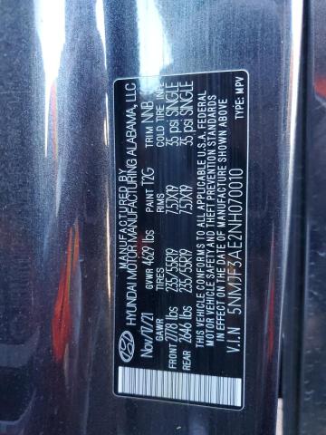 5NMJF3AE2NH070010 - 2022 HYUNDAI TUCSON SEL GRAY photo 13