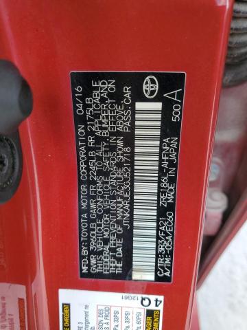 JTNKARJE3GJ521718 - 2016 TOYOTA SCION IM 红色 照片 12