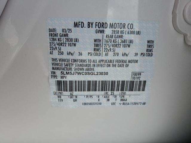 5LM5J7WC0SGL23030 - 2025 LINCOLN AVIATOR RESERVE WHITE photo 13