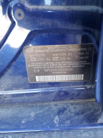 5NPEB4AC5BH046381 - 2011 HYUNDAI SONATA GLS BLUE photo 12