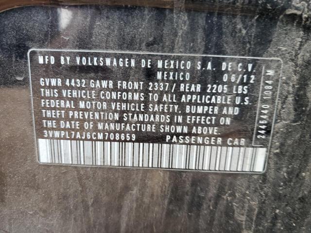 3VWPL7AJ6CM708659 - 2012 VOLKSWAGEN JETTA TDI 黑色 照片 12
