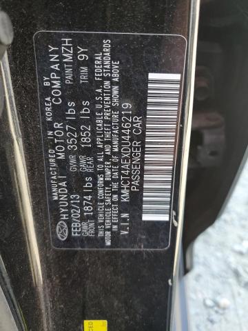 KMHCT4AEXDU446219 - 2013 HYUNDAI ACCENT GLS 黑色 照片 12