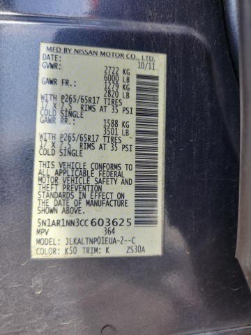 5N1AR1NN3CC603625 - 2012 NISSAN PATHFINDER S Boz foto 13