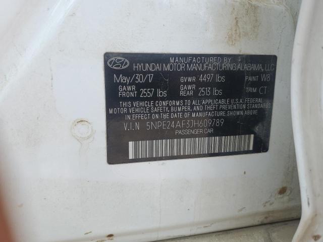 5NPE24AF3JH609789 - 2018 HYUNDAI SONATA SE Blanc photo 13