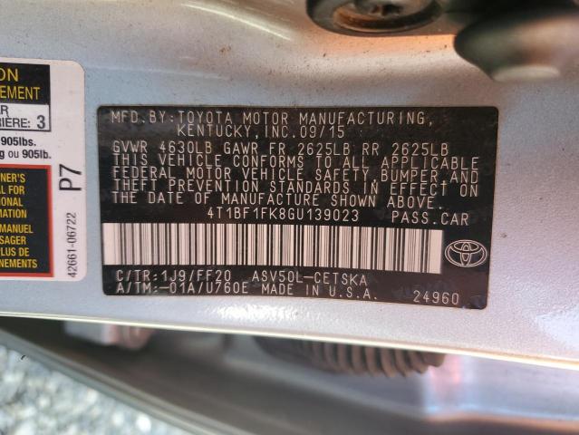 4T1BF1FK8GU139023 - 2016 TOYOTA CAMRY LE SILVER photo 12