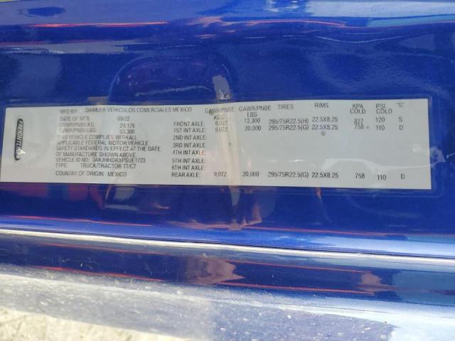 3AKJHHDRXPSUE1723 - 2023 FREIGHTLINER CASCADIA 1 BLUE photo 10