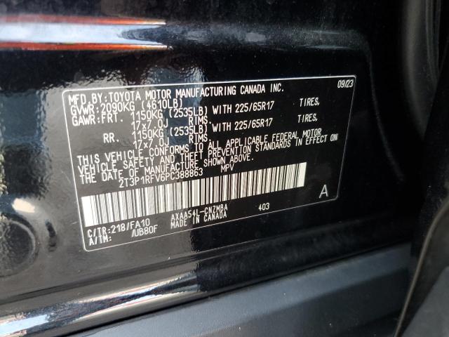 2T3P1RFV6PC388863 - 2023 TOYOTA RAV4 XLE BLACK photo 13