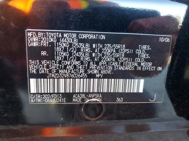 JTMZD32V876026455 - 2007 TOYOTA RAV4 SPORT 黑色 照片 13