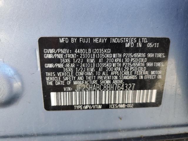 JF2SHABC8BH764327 - 2011 SUBARU FORESTER 2.5X Niebieski zdjęcie 13