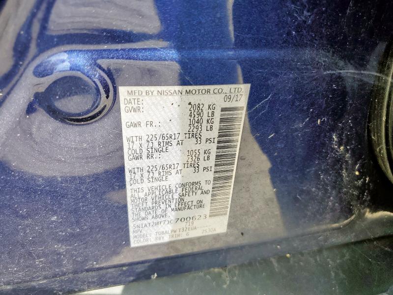 5N1AT2MT7JC700623 - 2018 NISSAN ROGUE S Көк фото 12