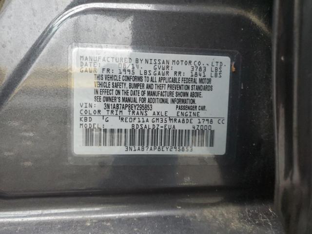 3N1AB7AP8EY295853 - 2014 NISSAN SENTRA S GRAY photo 12