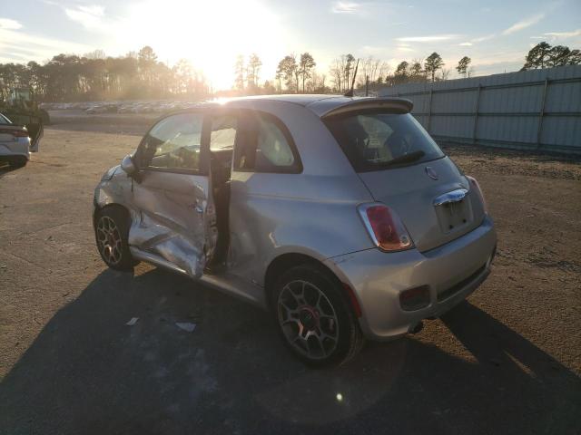 3C3CFFBRXCT357658 - 2012 FIAT 500 SPORT SILVER photo 2