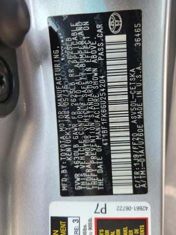 4T1BF1FK6GU254204 - 2016 TOYOTA CAMRY LE SILVER photo 13