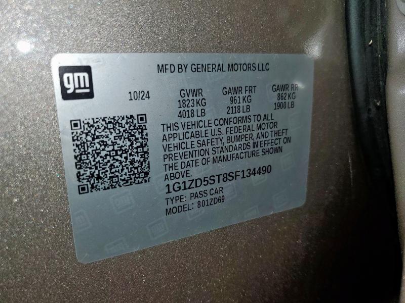 1G1ZD5ST8SF134490 - 2025 CHEVROLET MALIBU LT BEIGE photo 12