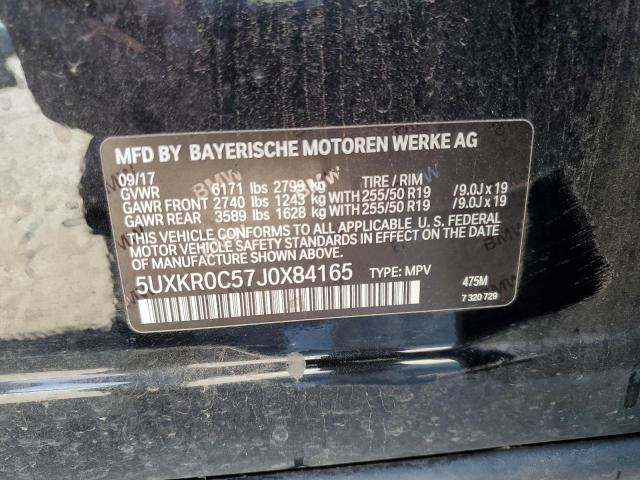 5UXKR0C57J0X84165 - 2018 BMW X5 XDRIVE35I Սև լուսանկար 13