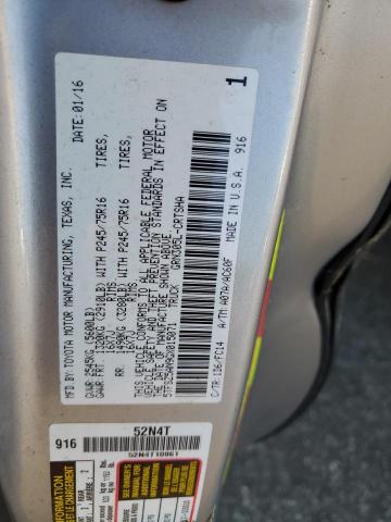 5TFSZ5AN9GX015071 - 2016 TOYOTA TACOMA ACCESS CAB Серебристый фото 12