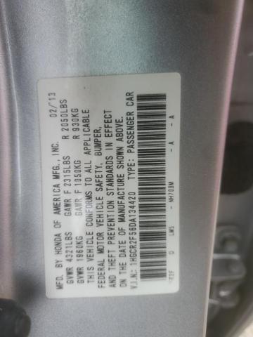 1HGCR2F56DA134420 - 2013 HONDA ACCORD SPORT 银色 照片 12