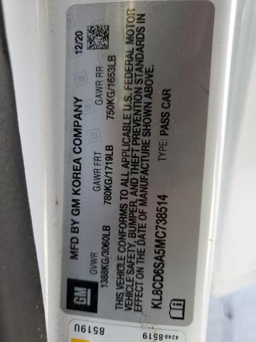 KL8CD6SA5MC738514 - 2021 CHEVROLET SPARK 1LT თეთრი ფოტო 13