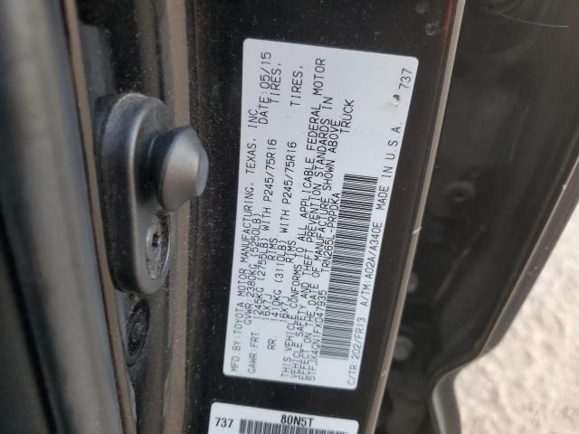5TFJX4GN1FX047935 - 2015 TOYOTA TACOMA DOUBLE CAB PRERUNNER BLACK photo 12