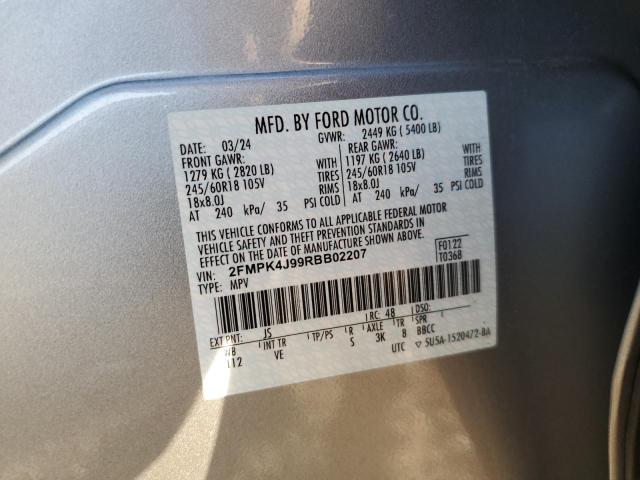 2FMPK4J99RBB02207 - 2024 FORD EDGE SEL ვერცხლისფერი ფოტო 13