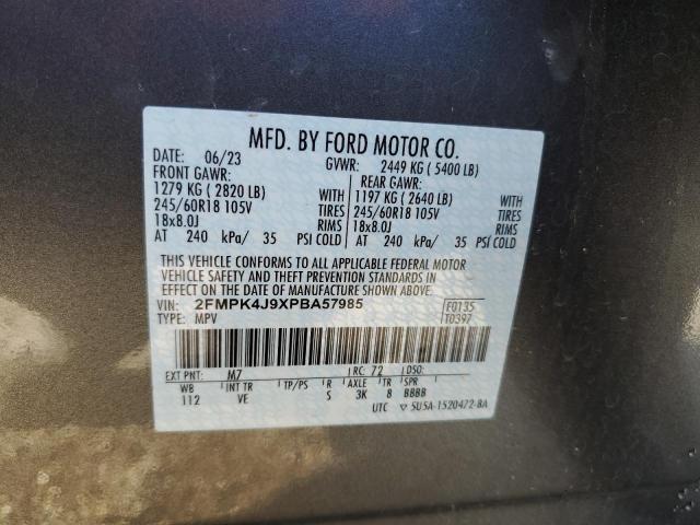 2FMPK4J9XPBA57985 - 2023 FORD EDGE SEL 灰色 照片 14