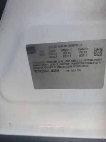 1G1PC5SB3E7166103 - 2014 CHEVROLET CRUZE LT Ақ фото 12