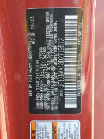 JF1ZNAA18D2719812 - 2013 TOYOTA SCION FR-S 红色 照片 12