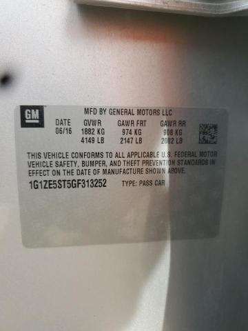 1G1ZE5ST5GF313252 - 2016 CHEVROLET MALIBU LT SILVER photo 12