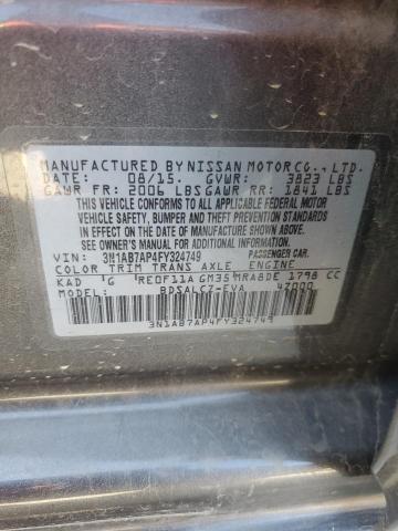 3N1AB7AP4FY324749 - 2015 NISSAN SENTRA S GRAY photo 13