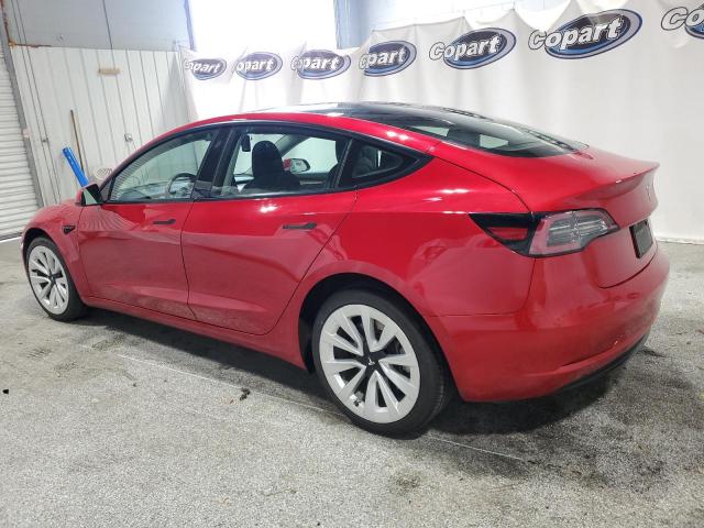 5YJ3E1EA1NF291168 - 2022 TESLA MODEL 3 RED photo 2