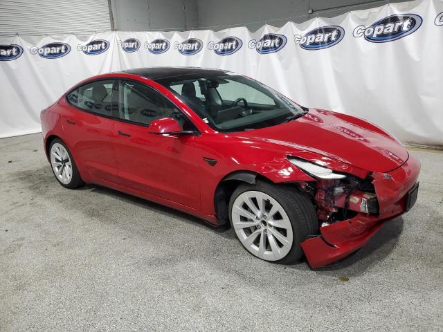 5YJ3E1EA1NF291168 - 2022 TESLA MODEL 3 RED photo 4