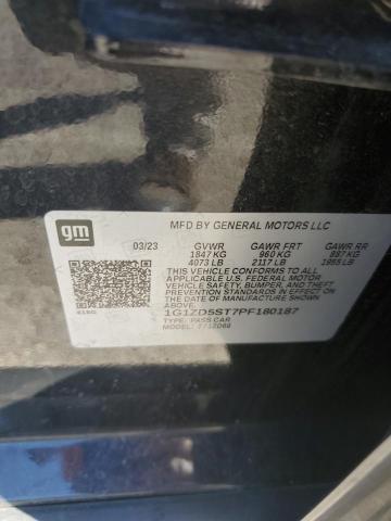 1G1ZD5ST7PF180187 - 2023 CHEVROLET MALIBU LT BLACK photo 12