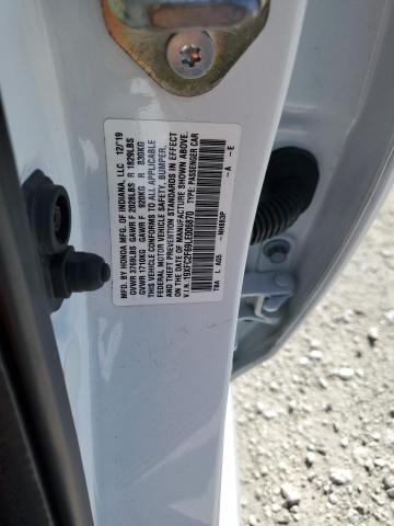 19XFC2F69LE006870 - 2020 HONDA CIVIC LX WHITE photo 12