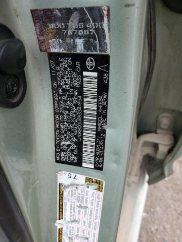 JTDKB20UX83347654 - 2008 TOYOTA PRIUS 绿色 照片 12
