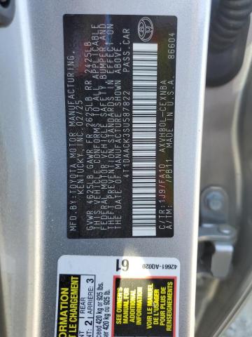 4T1DAACK3SU587822 - 2025 TOYOTA CAMRY XSE SILVER photo 12