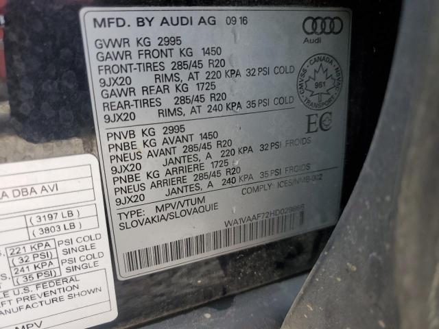 WA1VAAF72HD029866 - 2017 AUDI Q7 PRESTIGE 黑色 照片 14