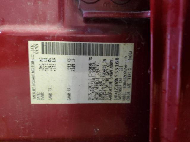 1N4AL21E69N555168 - 2009 NISSAN ALTIMA 2.5 RED photo 12