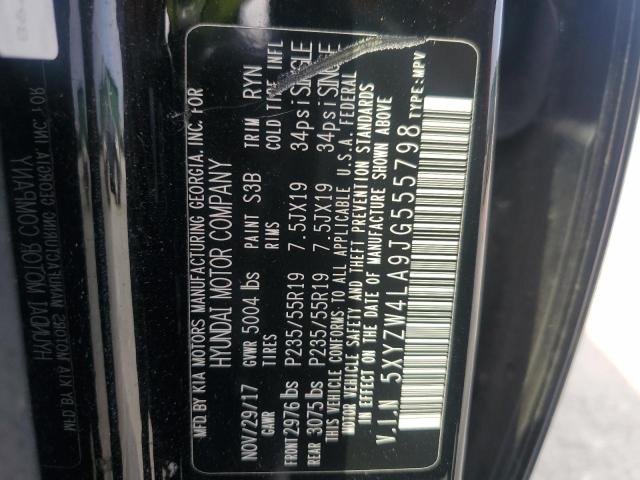 5XYZW4LA9JG555798 - 2018 HYUNDAI SANTA FE S 黑色 照片 12