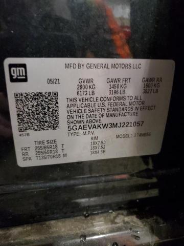 5GAEVAKW3MJ221057 - 2021 BUICK ENCLAVE ESSENCE 蓝色 照片 13