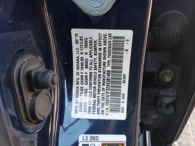 19XFA1F32AE081459 - 2010 HONDA CIVIC VP BLUE photo 12