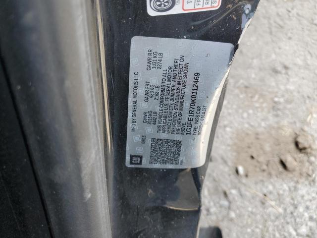 1G1FE1R70K0112469 - 2019 CHEVROLET CAMARO SS Սև լուսանկար 13