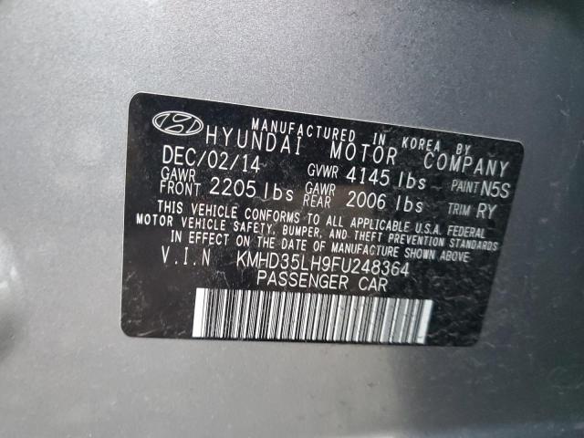 KMHD35LH9FU248364 - 2015 HYUNDAI ELANTRA GT GRAY photo 12