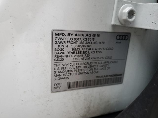 WA1LAAF77KD004444 - 2019 AUDI Q7 PREMIUM PLUS Blanco foto 13