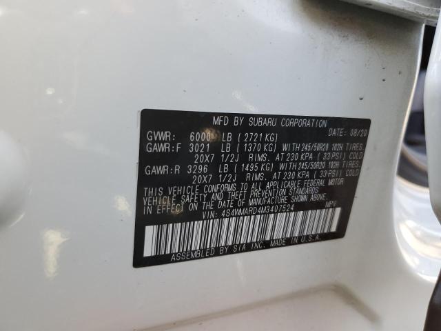 4S4WMARD4M3407524 - 2021 SUBARU ASCENT TOURING 白色 照片 12