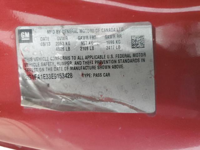 2G1FA1E33E9153428 - 2014 CHEVROLET CAMARO LS RED photo 12