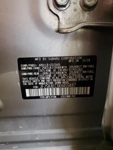 JF2SKAECXKH459487 - 2019 SUBARU FORESTER PREMIUM ნაცრისფერი ფოტო 14